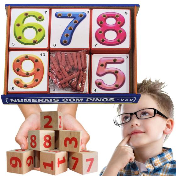 Imagem de Numerais com pinos Brinquedo Educativo e Pedagógico