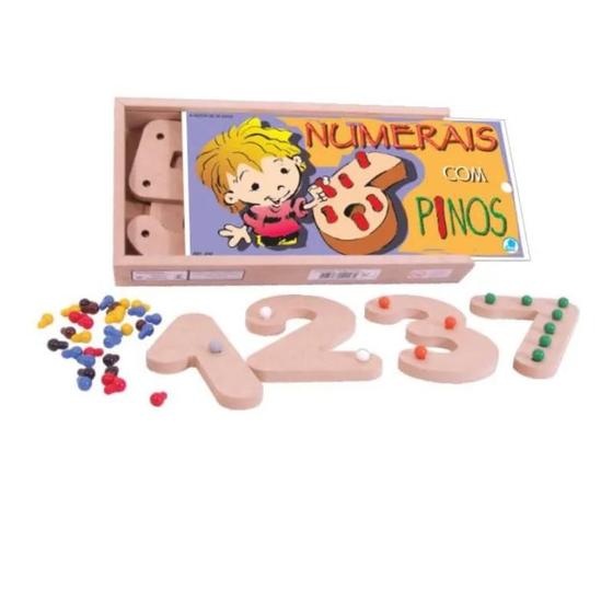 Imagem de Numerais Com Pinos Coloridos: Matemática para Gênios Mirins!