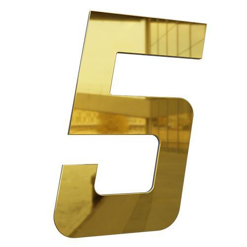 Imagem de Número 130mm Garbo Font - Ouro Espelhado - Metalmidia