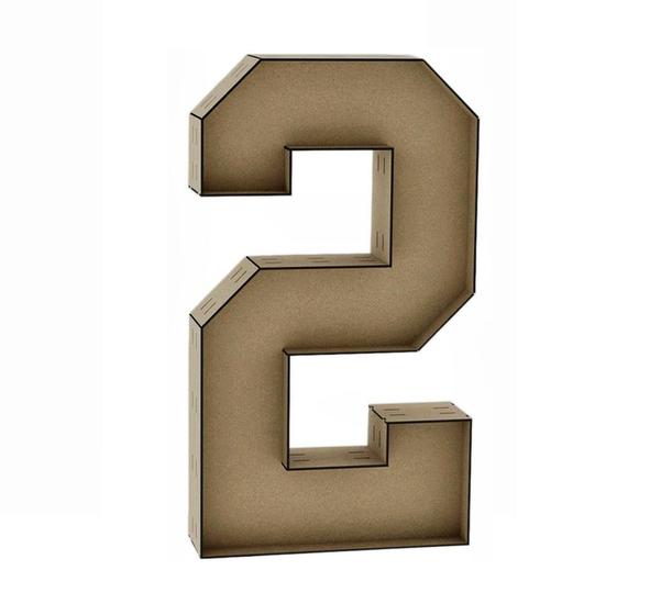 Imagem de Número 2 Caixa Mdf 60Cm De Altura