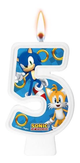 Imagem de Número 5 - Vela Sonic - Para Bolo, Aniversário E Festa