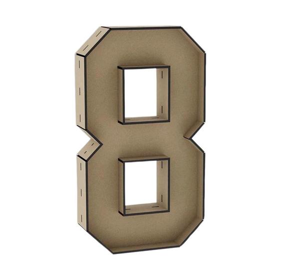 Imagem de Número 8 Letra Caixa Grande Mdf 60Cm De Altura Decoração