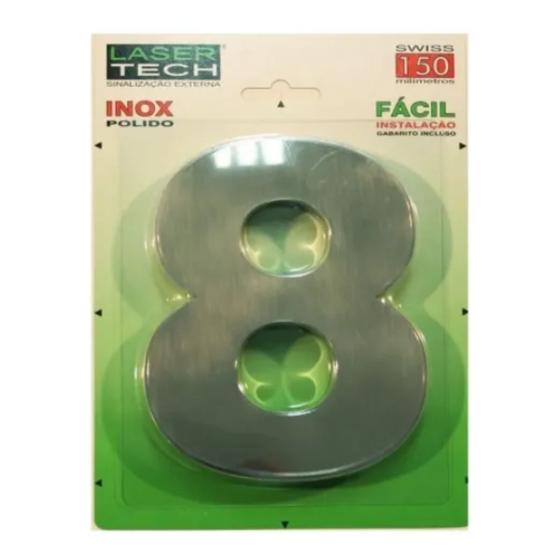 Imagem de Numero resid. inox polido n 8