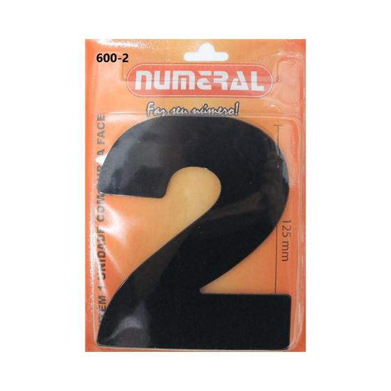 Imagem de Número Residencial 2 Numeral Em ACM Preto
