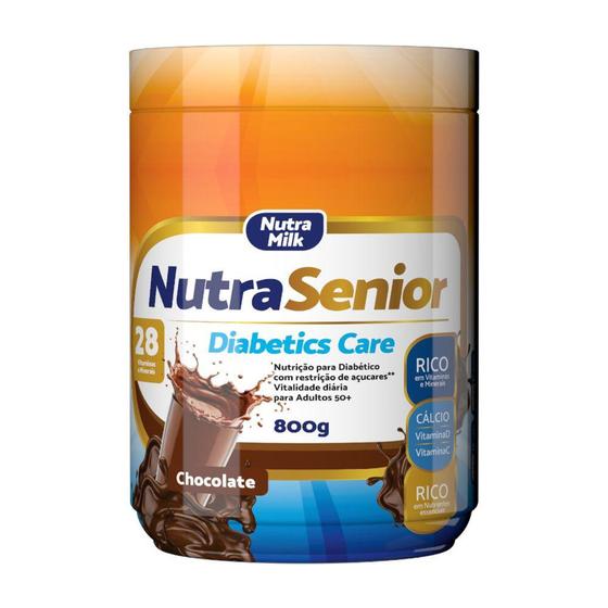 Imagem de Nutra Senior Adulto 50+ Diabetics Care Complemento Alimen 800g - 28 Vitaminas e Minerais - NutraMilk