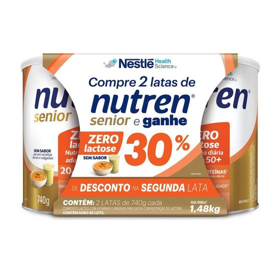 Imagem de Nutren Senior Zero Lactose Sem Sabor 2 Unidades de 740g Cada