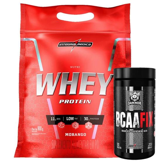 Imagem de Nutri Whey 907g Refil + Bcaa Fix 120 Caps Integralmedica