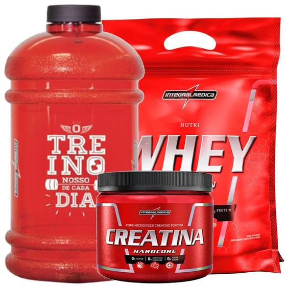 Nutri Whey Protein 907g Refil Morango Creatina Hardcore Reload 150g