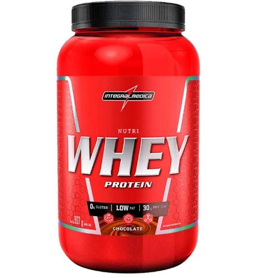 Nutri Whey Protein Para Ganho de Peso Chocolate 900g Pote Integralmedica Integralmédica