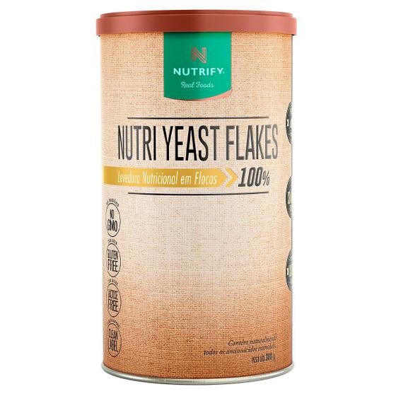 Imagem de Nutri Yeast Flakes - Levedura Nutricional Flocos Suplemento Natural Proteínas Fibras Vitaminas Pura Vegetariano - 300g Nutrify