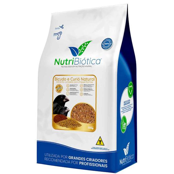 Imagem de Nutribiótica Ração Bicudo e Curió Natural Super Premium - 300g Comida Extrusada Balanceada Azulão