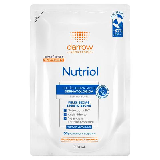 Imagem de Nutriol Darrow Loção Hidratante com Vitamina C Peles Secas e Muito Secas Sem Perfume Refil 300ml