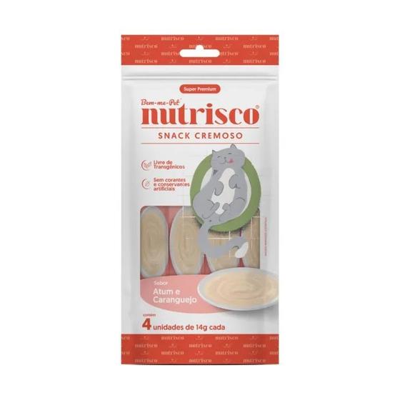 Imagem de Nutrisco Snack  Cremoso Pacote C/4 unidades de 14g Cada - Sabor Atum e Caranguejo