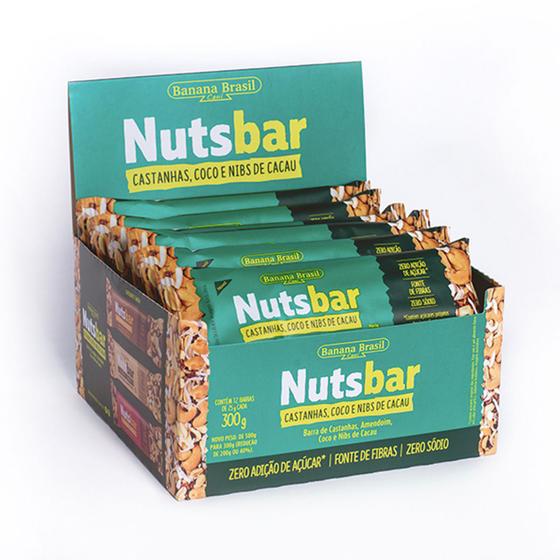 Imagem de Nutsbar Castanha, Coco e Nibs de Cacau  display com 12 barras de 25g - Banana Brasil