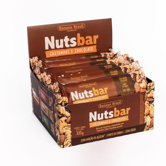 Imagem de Nutsbar Castanha e Chocolate display com 12 barras de 25g - Banana Brasil