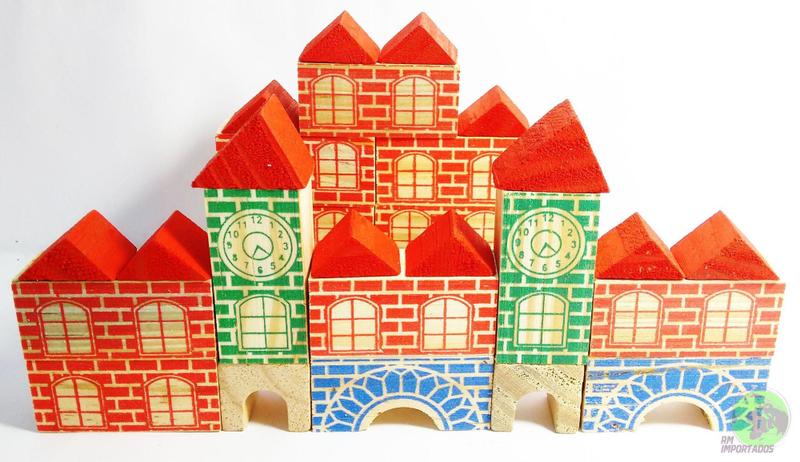Imagem de O castelinho brinquedo de blocos de montar didatico educativo pedagogico