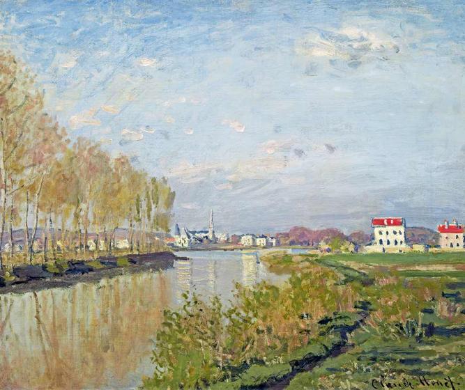 Famosi dipinti su tela di Claude Monet Scena di neve ad Argenteuil Pittura astratta da appendere moderna Wall Art Home Decor 50x60cm Cornice Interna