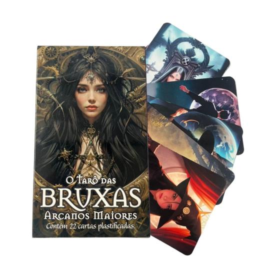 Imagem de O Tarô das Bruxas Arcanos Maiores 22 Cartas Plastif e Manual