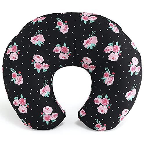 Imagem de O travesseiro de enfermagem floral preto peanutshell para amamentação  Capa de travesseiro e amamentação para meninas bebês