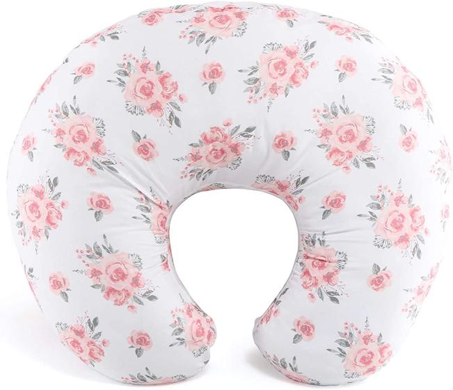 Imagem de O travesseiro de enfermagem floral rosa peanutshell para amamentação  Capa de travesseiro e amamentação para meninas bebês