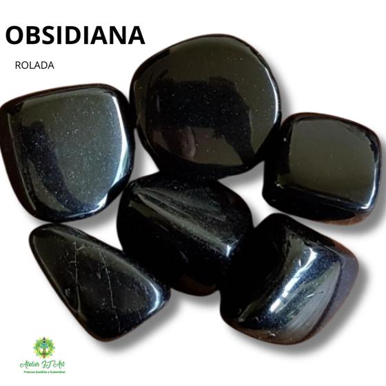 Imagem de Obsidiana Negra Rolada Vidro Vulcânico  - Proteção, Purificação e Escudo Contra Ataques Energéticos