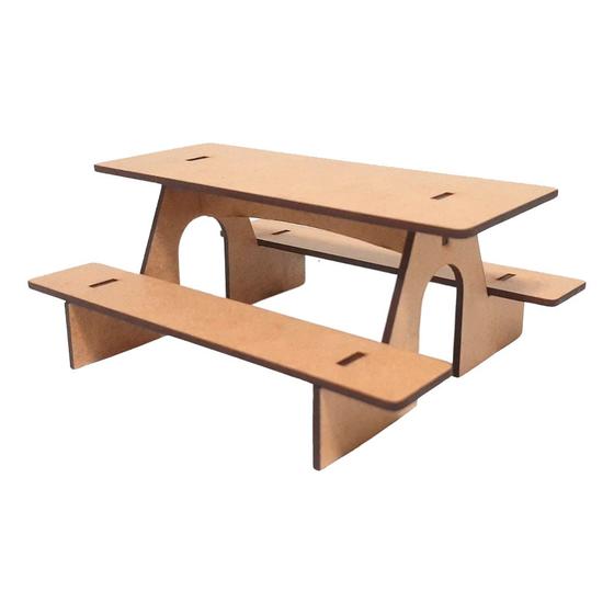 Imagem de Obstáculo Mesa Piquenique para Pista Skate de Dedo Fingerboard Radical Mdf Madeira