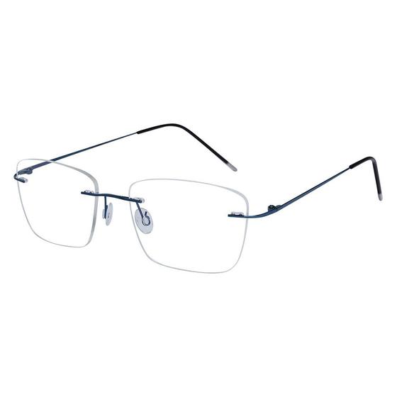 Imagem de Óculos Armação Grau Feminino Azul Balgriff Sem Aro Quadrado 681