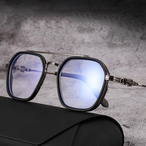 Imagem de Óculos Armação Masculina Leitura Sem Grau Quadrado Grande Oversized Preto Uso Estético