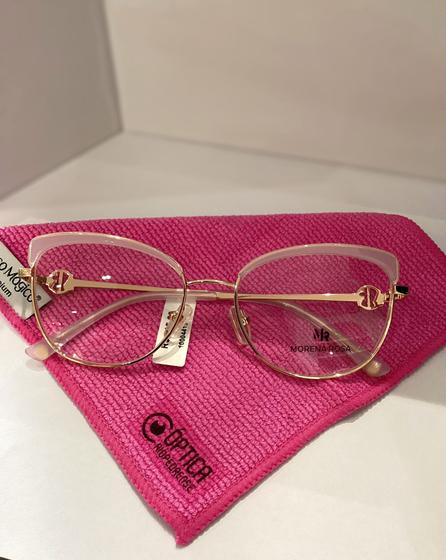 Imagem de Óculos armação Morena Rosa 112 AV234 metal rose e dourado
