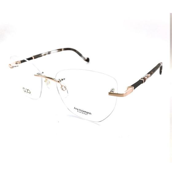 Imagem de Óculos de Grau Ana Hickmann 3 Peças Prata AH10028 Tam. 54