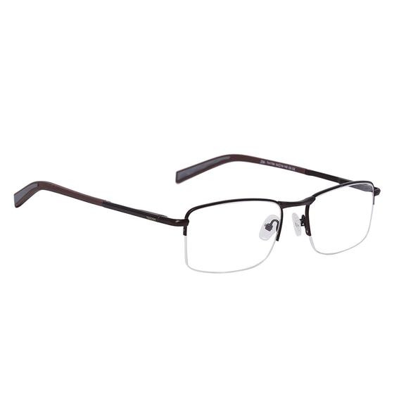Imagem de Óculos de Grau Masculino Retangular Armação Fio Nylon Aluminium Marrom Tremix 7535