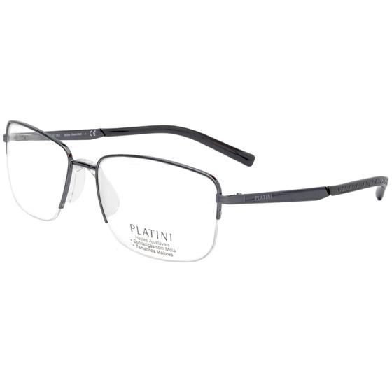 Imagem de Óculos de Grau Retangular Platini P91190 J968 Chumbo