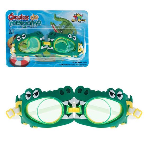 Imagem de Óculos De Mergulho Infantil Crocodilo Super Confortável Ajustável Piscina Mar Para Crianças - Art Br