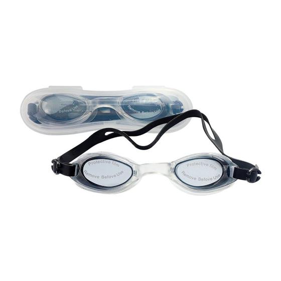 Imagem de Óculos de Natação com Estojo Plástico e Tampão de Ouvidos - Preto