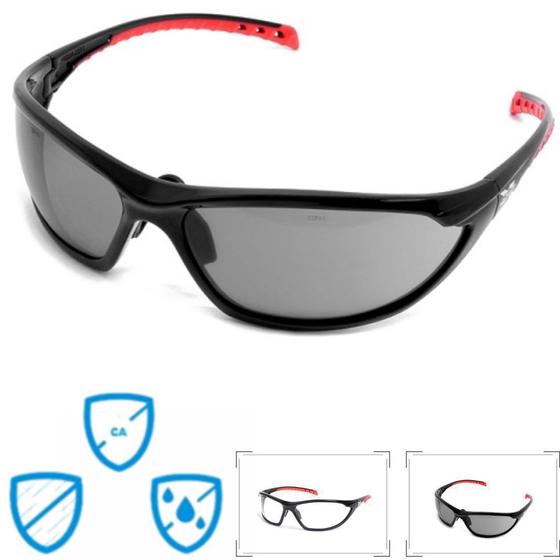 Imagem de Oculos de Proteçao CA EPI Segurança UV Fabrica Trabalho Bike Esportivo Militar Escuro Incolor