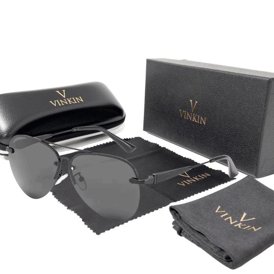 Imagem de Óculos de Sol Aviador Polarizado UV400 Luxo Vinkin
