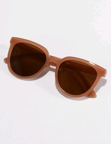 Imagem de Óculos de Sol Bege Creme Marrom Redondo Oval Retro Vintage Asian Style Korean Style UV400