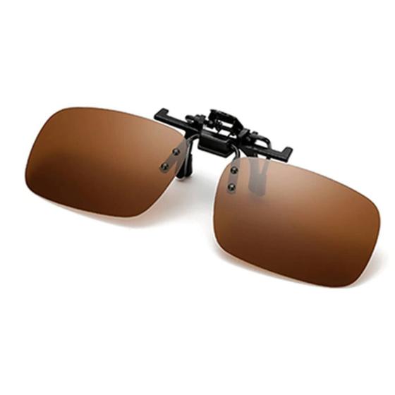 Oculos De Sol Clip On P/ Oculos De Grau Adicional Lente Marrom Sobrepor Menor preço em Oculos De Sol Clip On P/ Oculos De Grau Adicional Lente Marrom Sobrepor