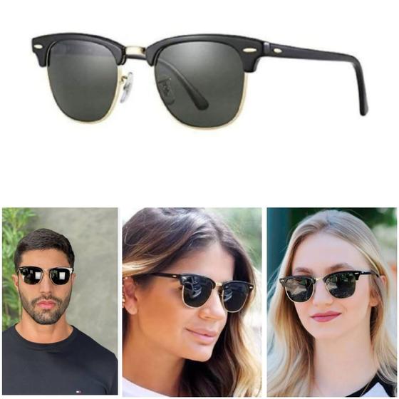 Óculos De Sol Clubmaster 3016 Clássico Masculino Feminino Preto Proteção UV400 Barato é boa?