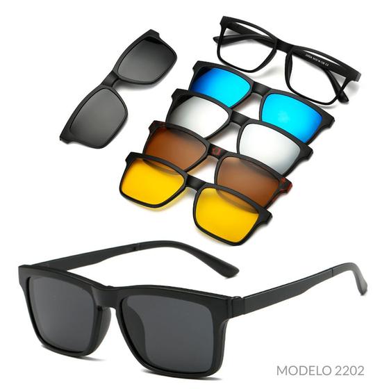 Óculos De Sol Com Armação De Grau Clip On 6 Em 1 Polarizado Menor preço em Óculos De Sol Com Armação De Grau Clip On 6 Em 1 Polarizado