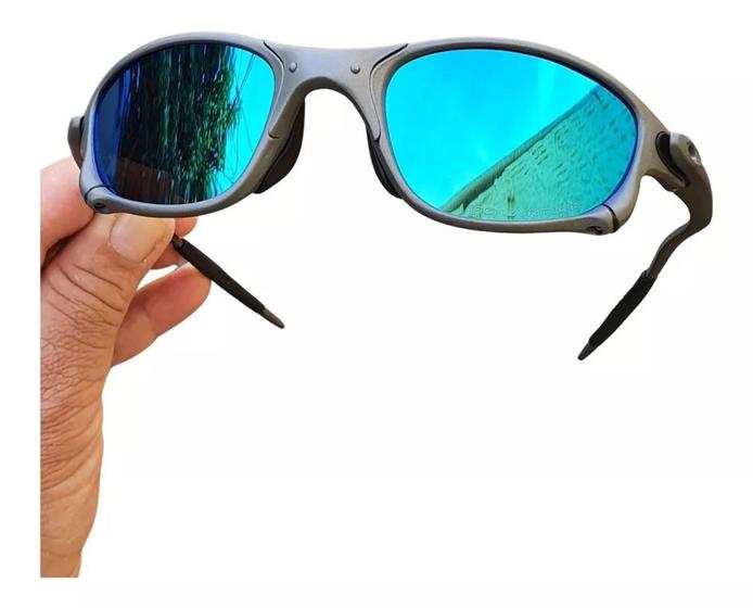 Imagem de Oculos De Sol Doublex Azul Claro Juliet X-Metal Pinado Polarizado Tamanho Largo  Lupa Vilão Mandrake