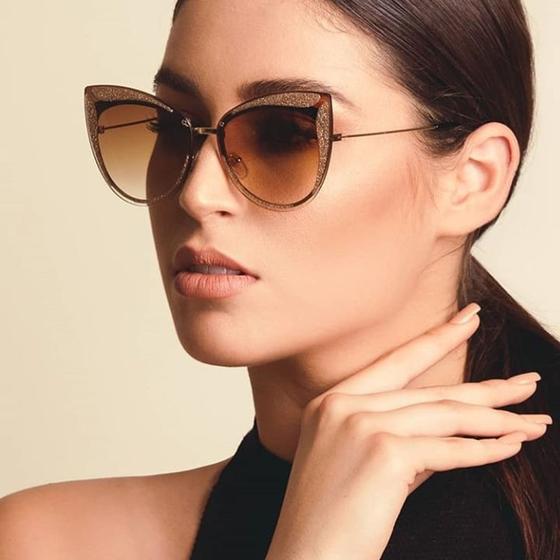 Óculos de sol feminino com proteção UVA e UVB - Versat Gold - Óculos de ...