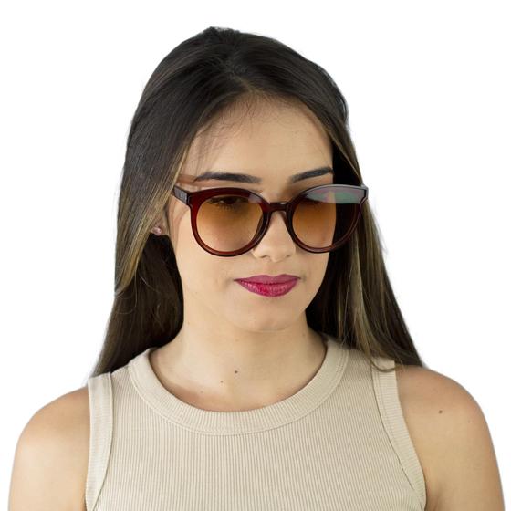 Imagem de Óculos De Sol Feminino E Masculino Proteção UV400 Redondo Gatinho Envio Imediato