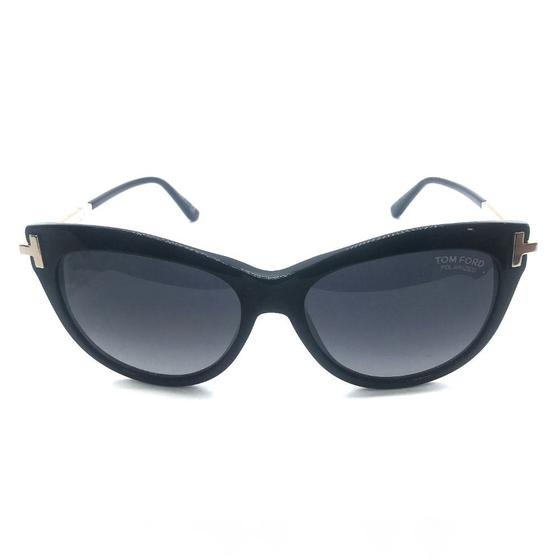 Imagem de Óculos de Sol Gatinho Feminino Tom Ford Preto Acetinado 01D