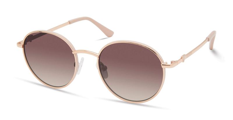 Imagem de Óculos de Sol GUESS Classic Round Shiny Rose Gold Feminino