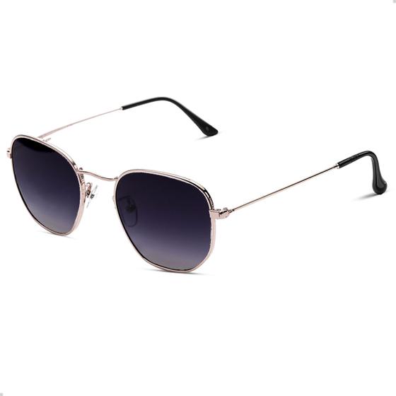 Imagem de Oculos de Sol Hexagonal Masculino Feminino Clássico Moda Retro Proteção UVA