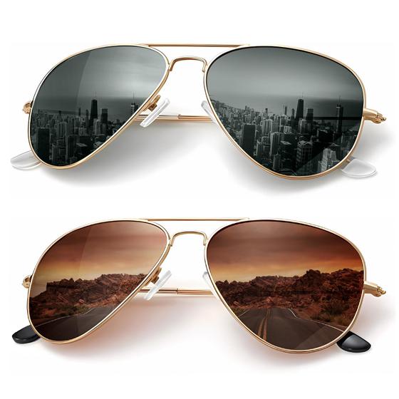 Imagem de Óculos de Sol Kaliyadi Aviator Polarizados UV400 - 58mm (2 Unidades)
