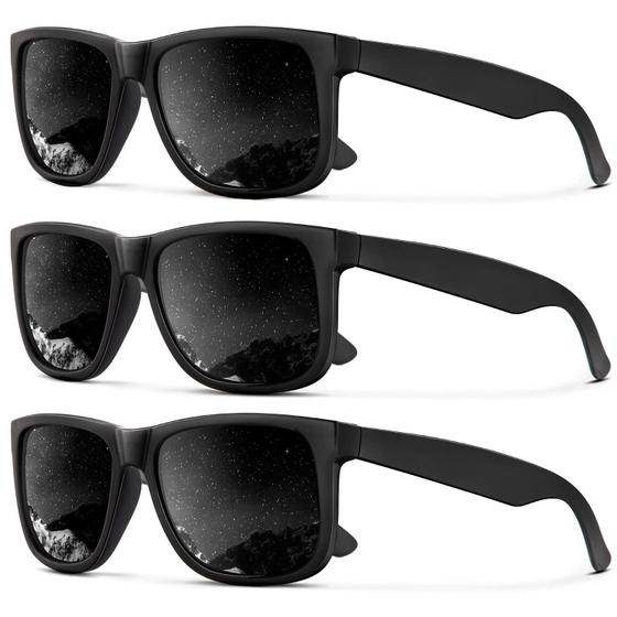 Imagem de Óculos de sol KALIYADI Polarized UV400 Protection, pacote com 3 unidades, pretos