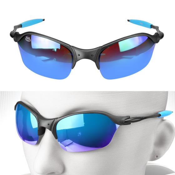 Imagem de Óculos de Sol Masculino Juliet Azul Mandrake Espelhado Uv