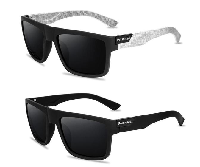 Imagem de Óculos De Sol Masculino POLARIZADO Square ORIGINAL OMG Proteção 400 Uv - PRETO / BRANCO